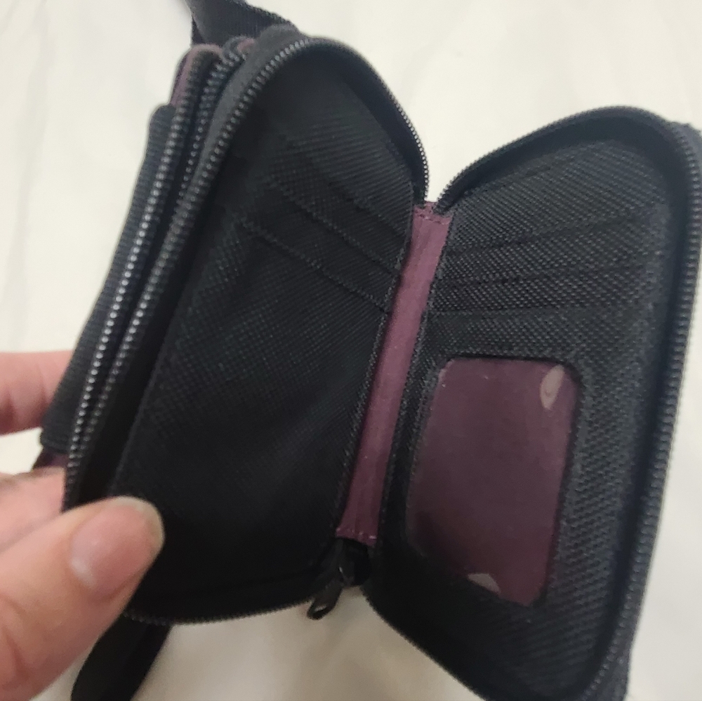 Haiku Stylish Black Phone Case Wallet with Green and Purple Design - Picture 3 of 8